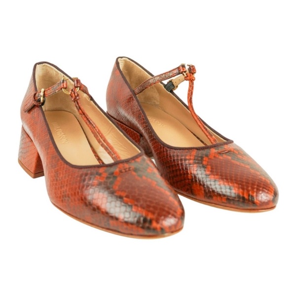 Ulla Johnson Shoes - NWT Ulla Johnson Lucy Mary Jane Sunset Python Heels in rust/copper. Size 9